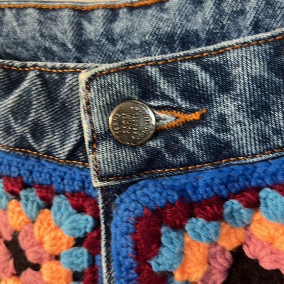 ❌SOLD❌ Farm Rio for Anthropologie Crochet Denim Shorts - Picture 5 of 10